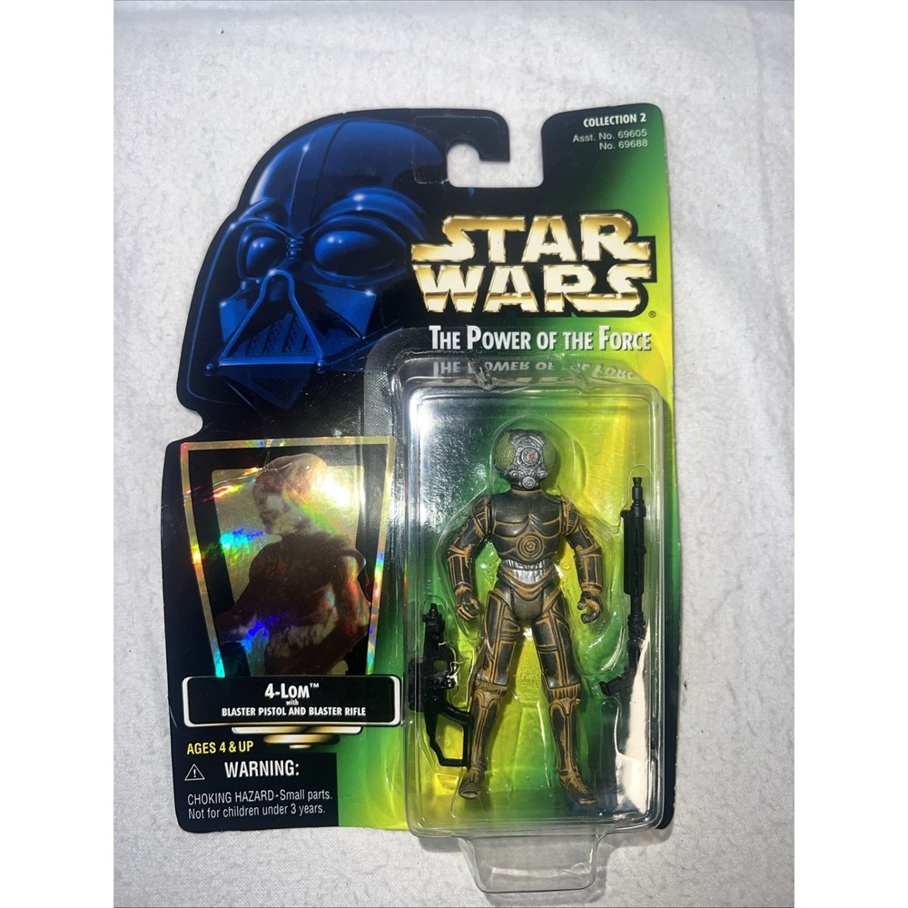 4-Lom Hasbro Star Wars 1997 Power‎ Of The Force Green Card Action Figure 4-Lom